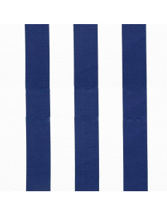 Liegestuhlstoff - Weiß und Navyblau 2