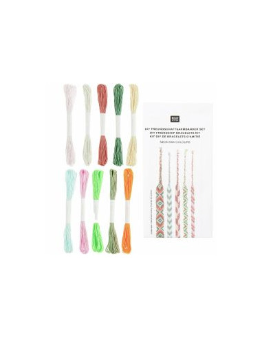 Brasilien-Armband-Set - Neon-Mischfarben
