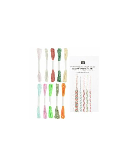 Brasilien-Armband-Set - Neon-Mischfarben