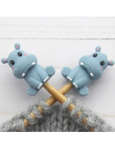 Maschenstopper für Stricknadeln - Kleines Nilpferd