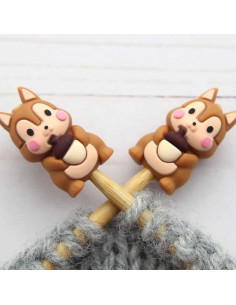 Maschenstopper für Stricknadeln - Kleines Eichhörnchen