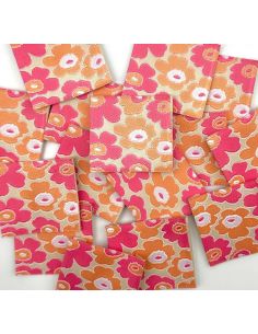 Satz von 5 gewebten Aufnähern zum Nähen Vintage-Blumen