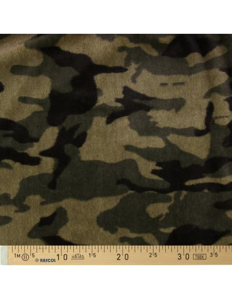 Kunstfellstoff Tarnmuster - Khaki
