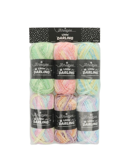 Packung mit 6 Knäueln Scheepjes Little Darling Sprinkled - Sugar Rush