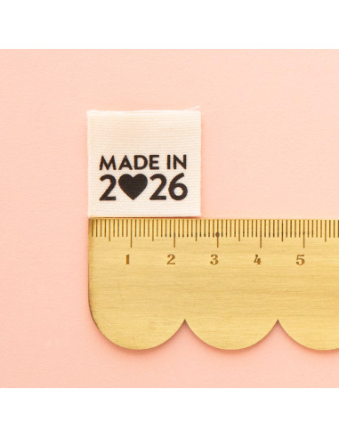 Satz von 8 gewebten Etiketten - Made in 2026 schwarz