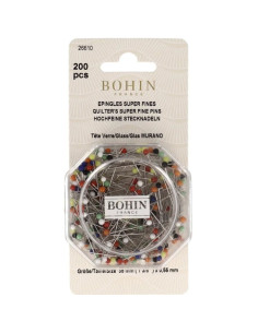 Schachtel mit 200 superfeinen Quiltnadeln mit Glaskopf von Bohin