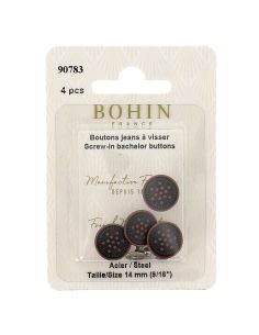 Schachtel mit 4 Schraubknöpfen für Jeans 14 mm Bronze Bohin