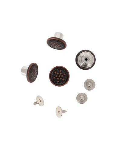 Schachtel mit 4 Schraubknöpfen für Jeans 14 mm Bronze Bohin