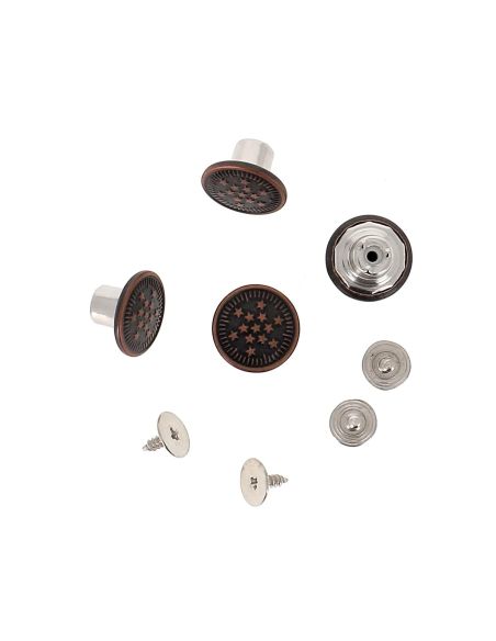 Schachtel mit 4 Schraubknöpfen für Jeans 14 mm Bronze Bohin