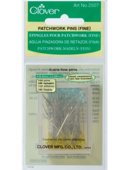 Schachtel mit 100 ultrafeinen Stecknadeln für Patchwork von Clover