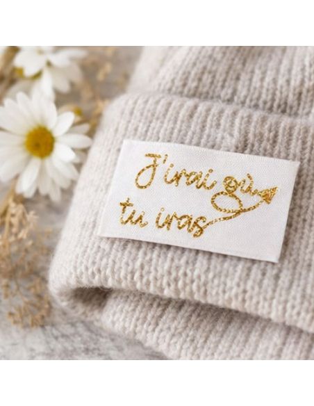 Lot de 5 étiquettes tissées à coudre J'irai où tu iras