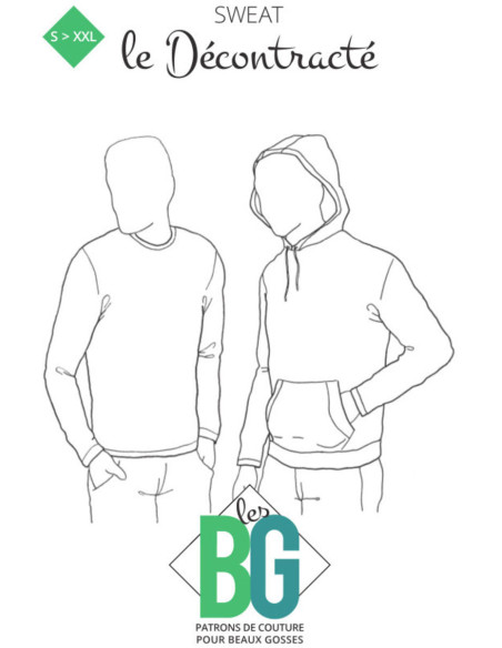 Sweatshirt-Schnittmuster für Herren Der Lässige - Les BG
