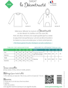 Sweatshirt-Schnittmuster für Herren Der Lässige - Les BG 2