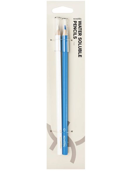 Set de 2 crayons craies couture effaçables à l'eau - Blanc et bleu