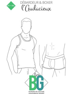 Boxershorts- und Tanktop-Schnittmuster für Herren L'Audacieux - Les BG