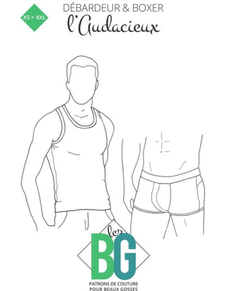 Boxershorts- und Tanktop-Schnittmuster für Herren L'Audacieux - Les BG