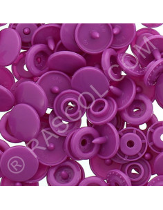 Beutel mit 25 runden KAM Harzdruckknöpfen - Purpurviolett