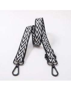 Sangle de sac avec mousquetons - Zig zag vert et noir