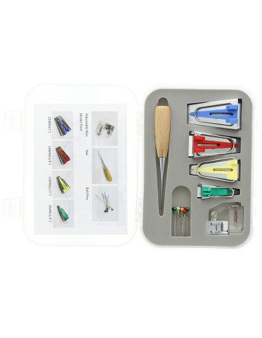Deluxe Schrägbandgerät-Set 6-in-1 mit Ahle und Nähfuß