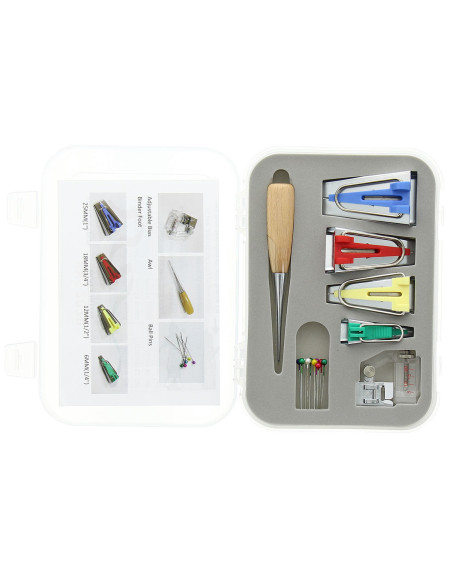 Deluxe Schrägbandgerät-Set 6-in-1 mit Ahle und Nähfuß