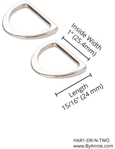 Set aus 2 D-Ringen, 25 mm, Silber