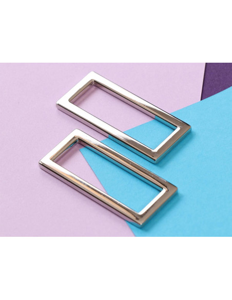 Set aus 2 rechteckigen Schlaufen 13 x 38 mm Silber