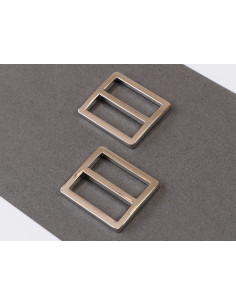 Set aus 2 verstellbaren Schnallen 28 x 25 mm Silber