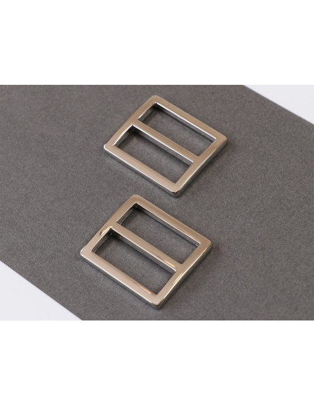 Set aus 2 verstellbaren Schnallen 28 x 25 mm Silber