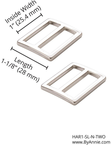 Set aus 2 verstellbaren Schnallen 28 x 25 mm Silber