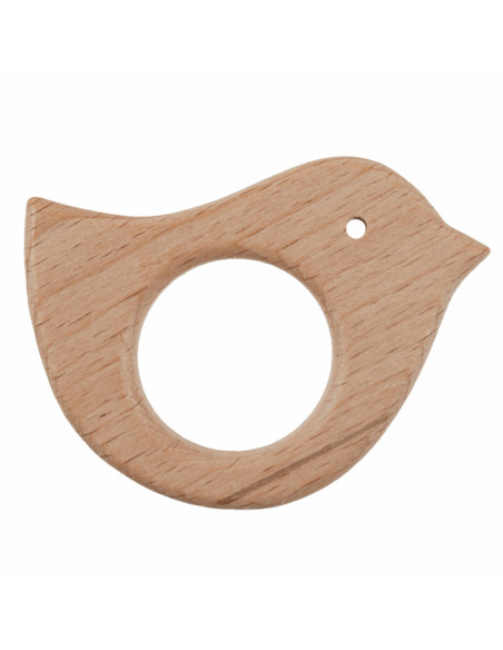 Beißring aus Holz - Vogel