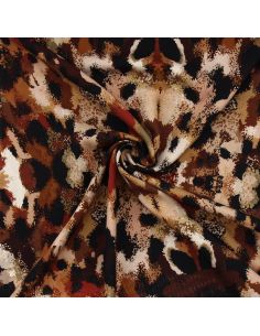 Tissu viscose fantaisie - Gépi marron et beige
