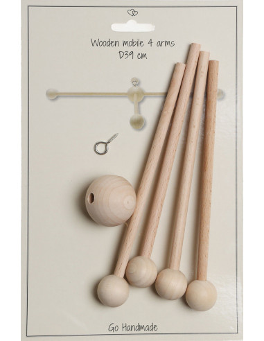 Holz-Mobile für Babys - 4 Zweige