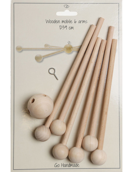 Holz-Mobile für Babys - 6 Zweige