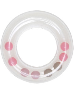 Transparenter Rasselring mit Perlen 63 mm - Rosa