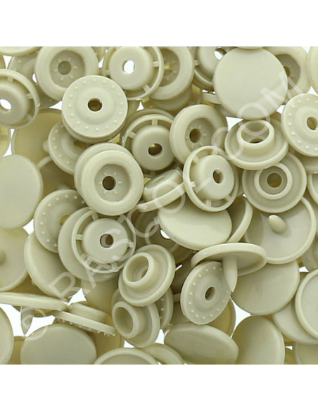Beutel mit 25 runden KAM Harzdruckknöpfen - Beige