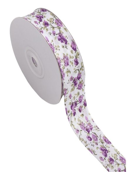 Biais fleuri - Violet