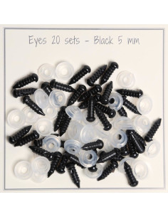 Schwarze Sicherheitsaugen 5-8 mm - 25 Paare