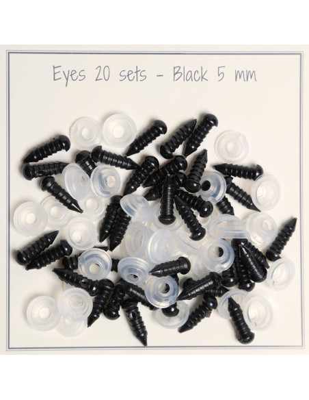Schwarze Sicherheitsaugen 5-8 mm - 25 Paare