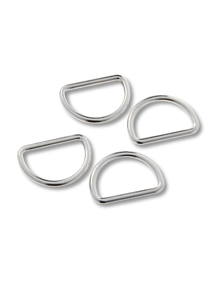 Schachtel mit 4 D-Ringen - Silber 25 mm