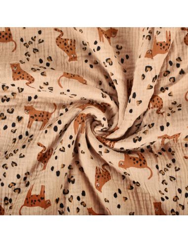 Tissu double gaze imprimé - Léolove