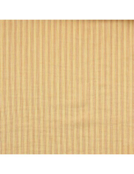 Tissu double gaze gaufrée rayures - Vert clair et amande