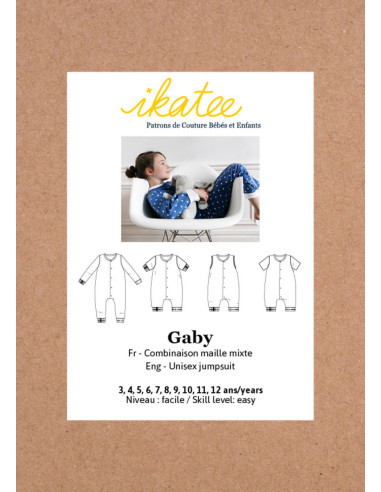 Gaby Unisex Overall-Schlafanzug Schnittmuster - Ikatee