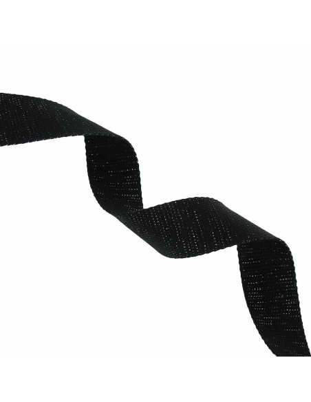 Glitzernder Baumwollgurt für Tasche - Schwarz