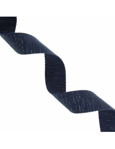 Glitzernder Baumwollgurt für Tasche - Marineblau
