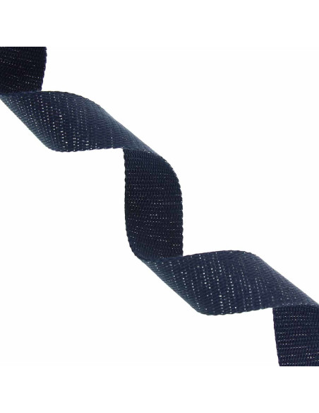 Glitzernder Baumwollgurt für Tasche - Marineblau