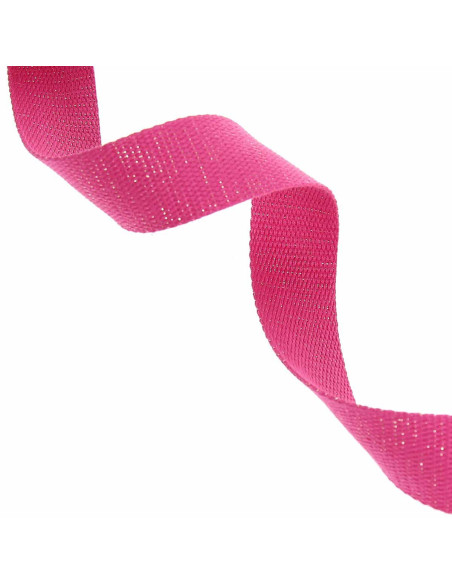 Glitzernder Baumwollgurt für Tasche - Fuchsia