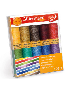 Set mit 10 Nähfäden aus Baumwolle von Gütermann - Mehrfarbig