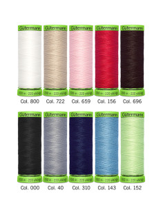 Set mit 10 Gütermann Polyester-Nähfäden - Extra fein 2