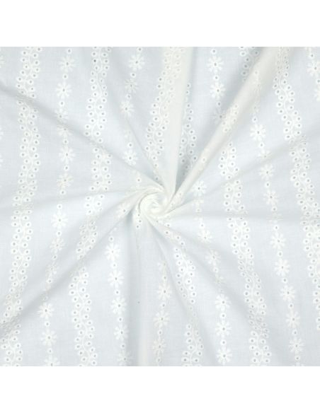 Tissu broderie anglaise Capucine - Blanc