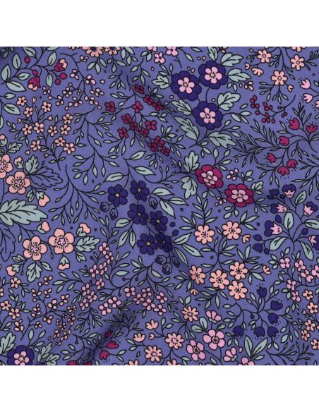 Tissu viscose - Fleurette violette